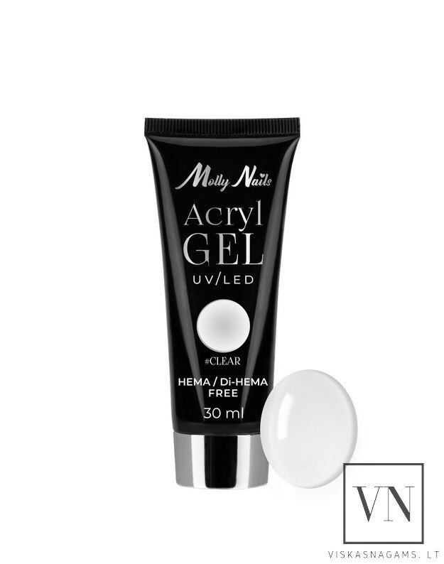 MOLLY NAILS ACRYLGEL polygelis CLEAR, 30ml