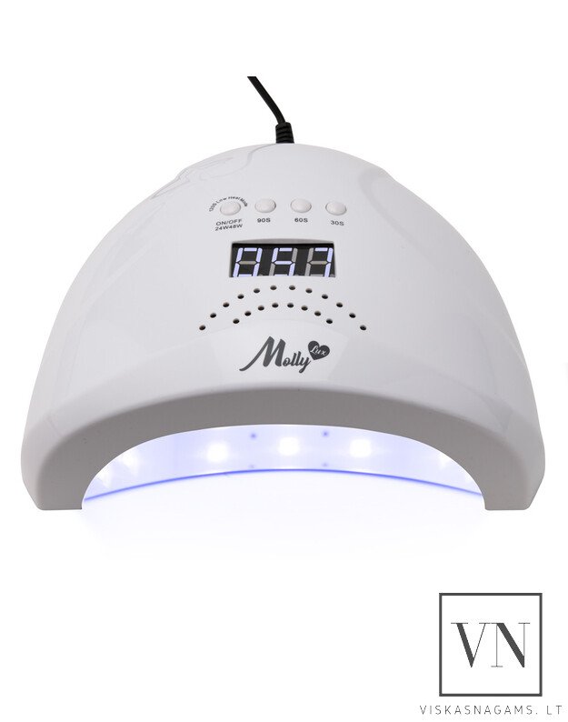 48W LED/UV hibridinė lempa MOLLY LUX 1s ir porankis manikiūrui 